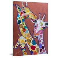 Троя жирафи живопис печат върху увито платно