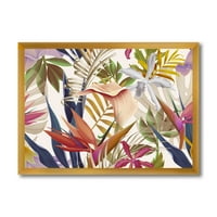 Дизайнарт 'винтидж тропически цветя осми' тропическа рамка Арт Принт