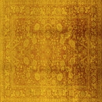 Ahgly Company Indoor Rectangle Oriental Yellow Industrial Area Rugs, 2 '4'