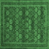 Ahgly Company Indoor Rectangle Persian Emerald Green Traditional Area Rugs, 7 '10'