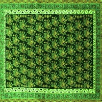 Ahgly Company Indoor Square Persian Green Traditional Area Rugs, 8 'квадрат