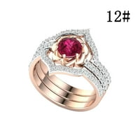Duhgbne Alloy Inlaid Rhinestone Женски пръстен Популярен скъпоценен пръстен Прости модни бижута