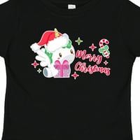 Inktastic Merry Christmas с Alicorn Gift и Candy Cane Gift Toddler Boy или Thddler Girl Тениска