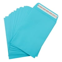 Хартия Отворен край цветни каталожни Пликове с кори и запечатване затваряне, Синьо, 100 пакет