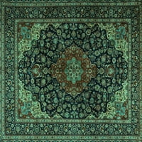 Ahgly Company Indoor Rectangle Persian Turquoise Blue Traditional Area Rugs, 2 '5'