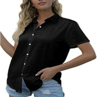 Luxplum дамски блуза бутон надолу върхове за ревера ризи елегантна туника риза офис тий бял 3xl