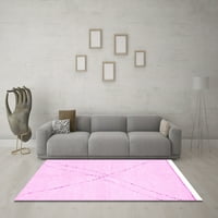 Ahgly Company Indoor Round Solid Pink Modern Area Rugs, 6 'кръг