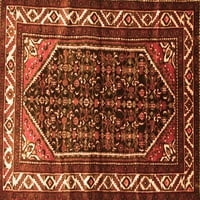 Ahgly Company Indoor Square Persian Orange Traditional Area Rugs, 7 'квадрат