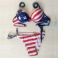 Rovga бански костюми за жени Американски флаг на 4 юли Две бикини бански костюми плажни дрехи
