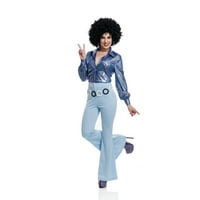 70 -те жени диско панталони - прах синьо