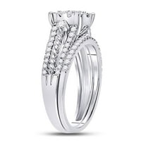 10k бяло злато кръгло диамантен булчински сватбен пръстен комплект cttw
