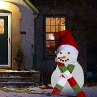 Коледен снежен човек рокля Комбинация Дървен бутон Треперен шал, малък размер, коледна шапка или черна шапка червено зелен бял
