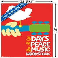 Woodstock - Плакат за стена с лого с бутални щифтове, 22.375 34