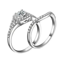 LROPLIE Пръстени за жени момичета дизайн сребърна сватбена комплект годежен пръст банкет бижута Подаръци за пръстени
