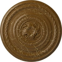 Екена Милуърк 1 4 од 1 2 П перлен таван медальон, ръчно рисуван Смоуки Топаз пращене