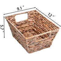 Водни зюмбюли кошници за съхранение, тъкани кошници с вложки дръжки, 12 9 5.7, 2-Опаковка