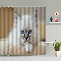 Животни котка за котка завеса сладък модел баня екран за декорация на баня водоустойчиви висящи с куки комплект домашен декор