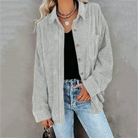 Aoochasliy Pullover for Women Clearance Hoodies Corduroy Bouthed Cardigan Laped Loose Paded Rish Tops