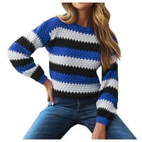 Женски огромен дълъг ръкав небрежен хлабав пуловер свободен небрежен дълъг блок пуловер пуловер пуловер пуловер пуловер пуловери пуловери