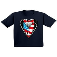 Неудобни стилове Американска смокинг риза за малко дете 4 юли парти патриотични деца тениска 4 юли тениска за момчета и момичета