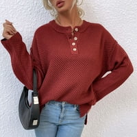 Женски ежедневен секси модна кръгла деколтета върхове с дълъг ръкав блуза женски пуловер празничен разрешение