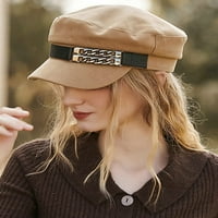 Cocopeaunt Women Newsboy Caps ретро плоска шапка модерна ежедневна козирка Beret Hat Vintage Cabbie Hat с верига