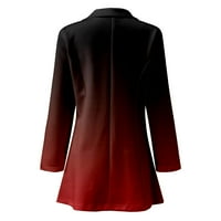 Якета за блейзър за жени за жени за жени, бизнес работен офис Blazer яке, червено, m