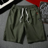 Daqian дамски плюс размери къси панталони Мъжки лято Нови модни коланви къси панталони Модни чисти цветни къси панталони плюс размери за жени Армия Зелен XXL