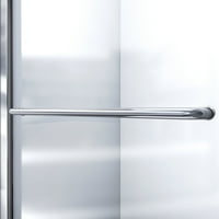 Дриймлайн Инфинити-Зи. В. У ин. Н матирана плъзгаща се душ врата от Матиран никел и лява дренажна бяла основа