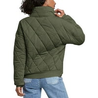 CAICJ Womens Winter Coats Лекият пълен цип полярно яке на жените на открито палто от отдих с джобове с цип армия зелено, 2xl