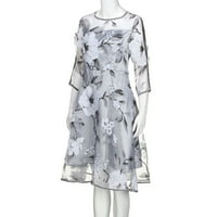 Twifer ежедневни рокли за жените летни органза флорална печат сватба топка бал рокля рокля рокля